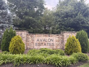 Avalon Estates Neighborhood sign Hendricks County Indiana